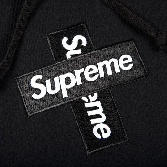 Supreme Cross Box Logo Hooded
Sweatshirt Black'