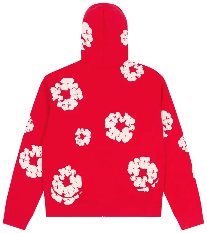 Denim Tears Cotton Cotton Wreath Zip Hoodie 'Red'