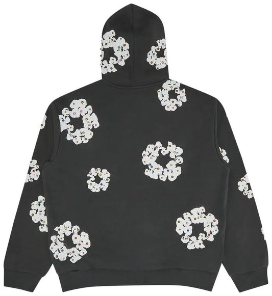 Denim Tears Rhinestone Wreath Zip
Hoodie 'Vintage Black'