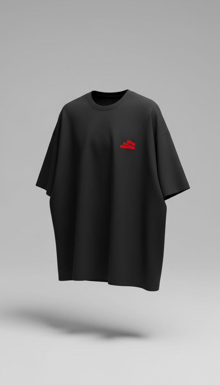 Camiseta oversize negra estampada