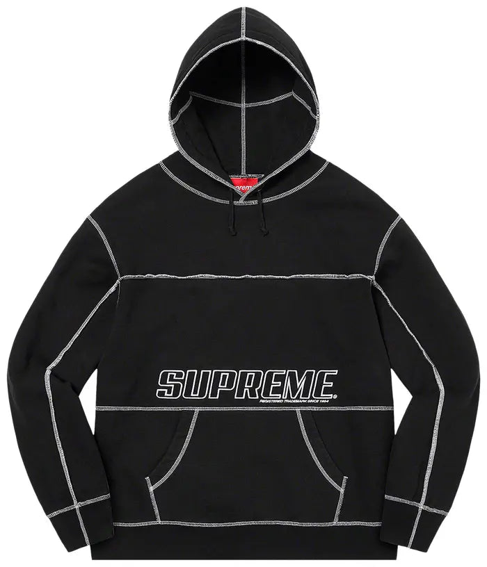 Supreme Coverstitch Hooded Sweatshirt 'Black' – Luan Sneakers INC