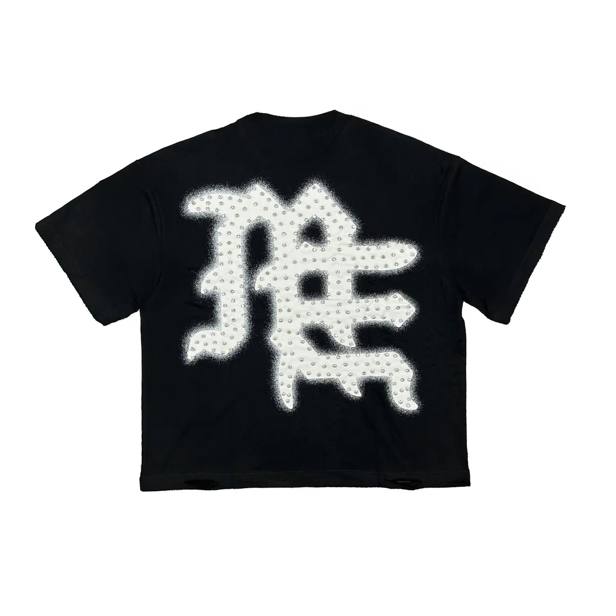 Black 'End' Rhinestone Tee