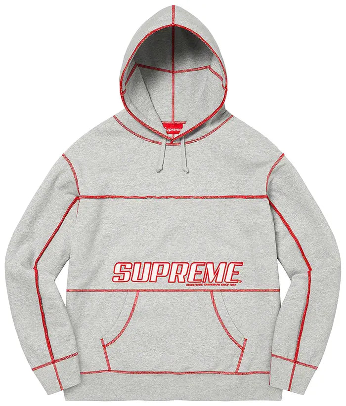 Supreme Coverstitch Hooded
Sweatshirt 'Heather Grey'