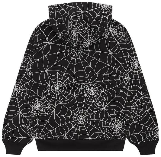 Sp5der Embroidered AOP Hoodie 'Black'