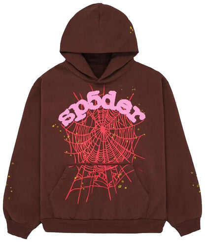 Sp5der Wed Hoodie 'Brown'