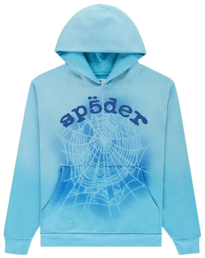 Sp5der OG Wed V2 Spray Hoodie 'Light Blue'
