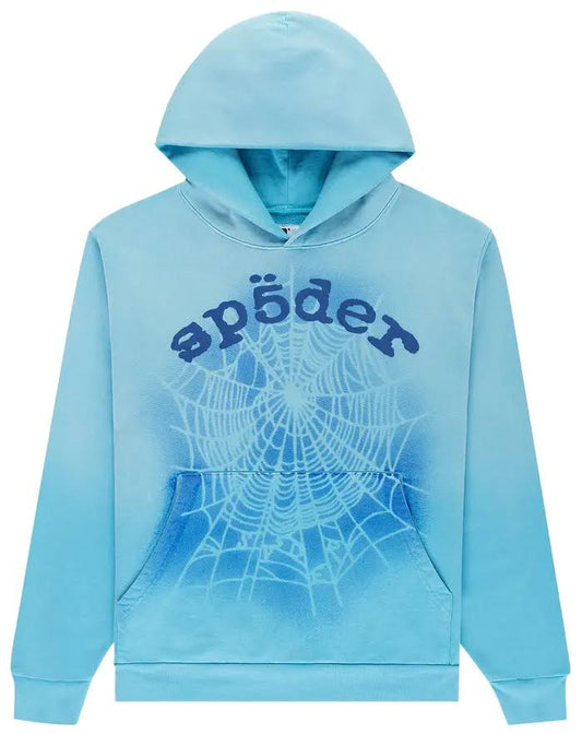 Sp5der OG Wed V2 Spray Hoodie 'Light Blue'