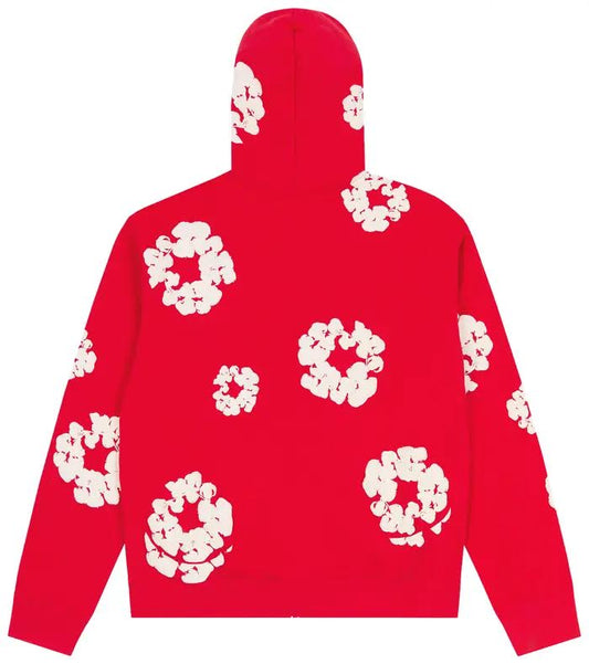 Denim Tears Cotton Cotton Wreath Zip Hoodie 'Red'
