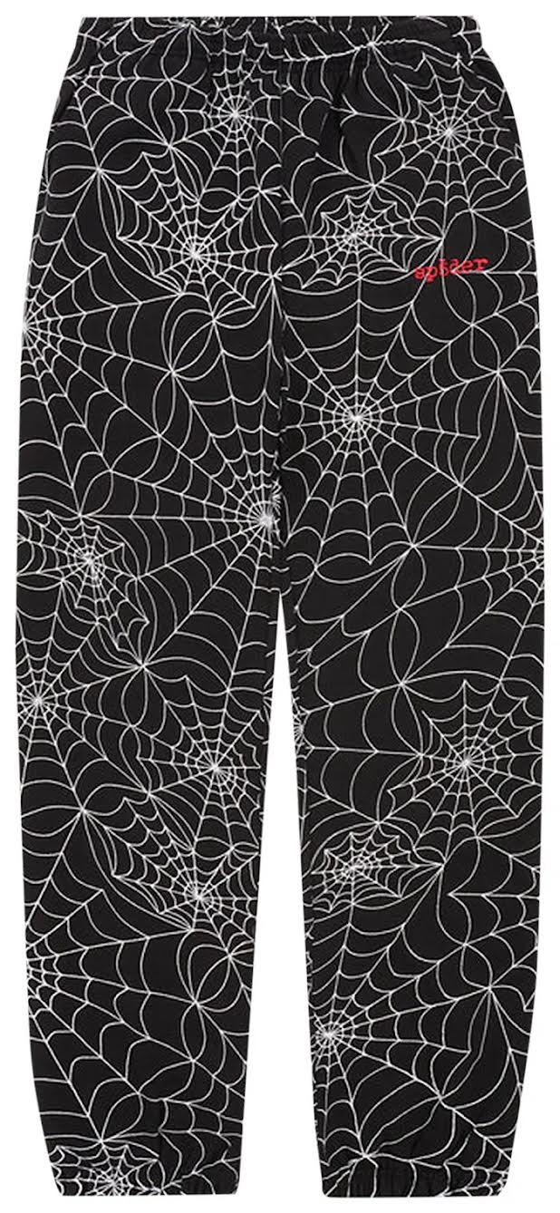 Sp5der Embroidered AOP Sweatpant 'Black'