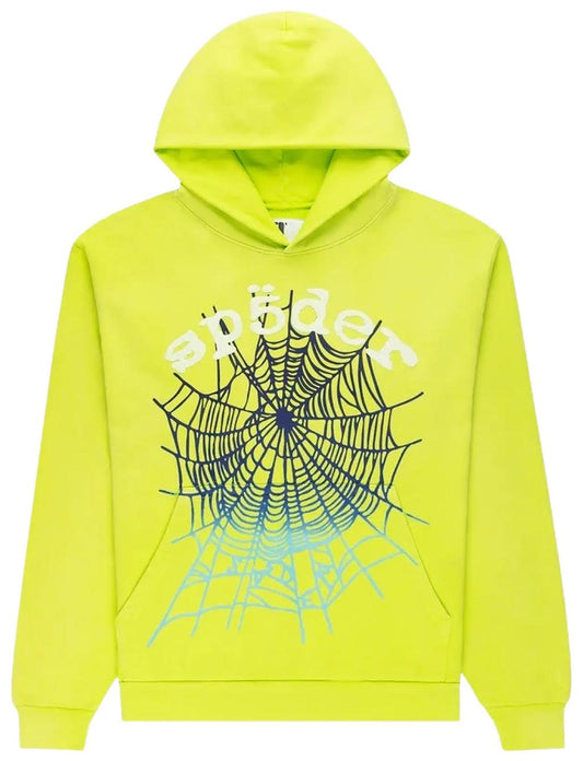 Sp5der Og V2 Gradient Hoodie Ácid Green'