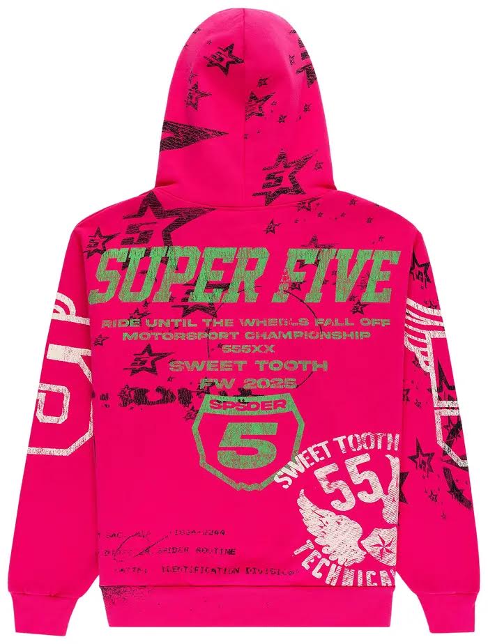 Sp5der Stencil Hoodie 'Pink'