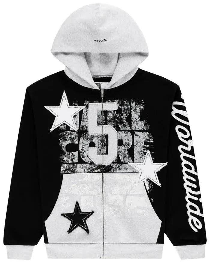 Sp5der Tripe 5 Stitch Zip Up 'Black'