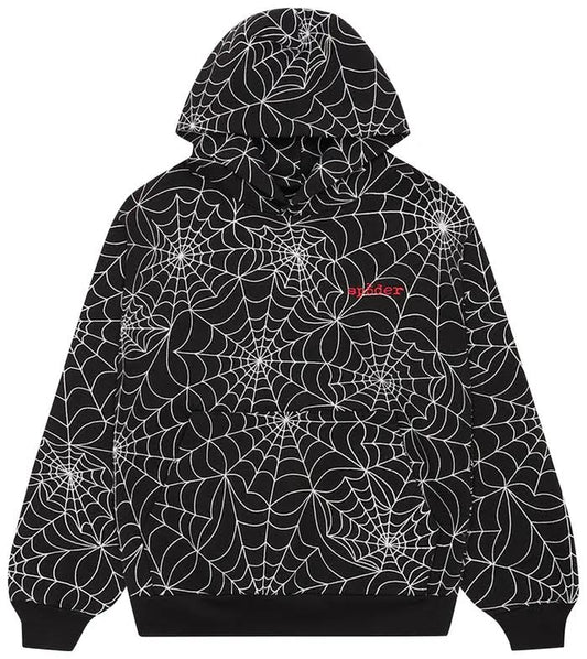 Sp5der Embroidered AOP Hoodie 'Black'