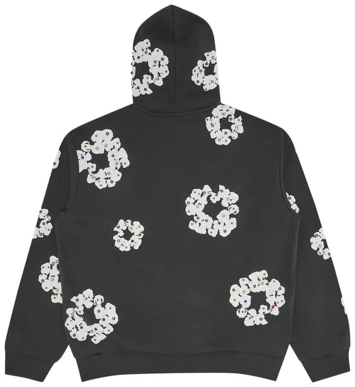 Denim Tears Rhinestone Wreath Zip
Hoodie 'Vintage Black'