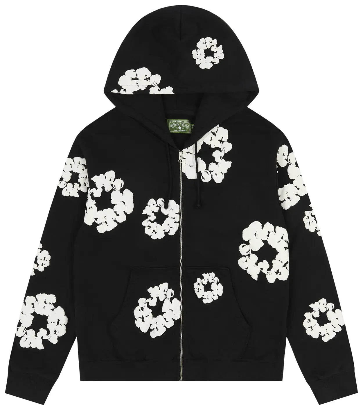 Denim Tears Cotton Wreath Zip Hoodie 'Black'