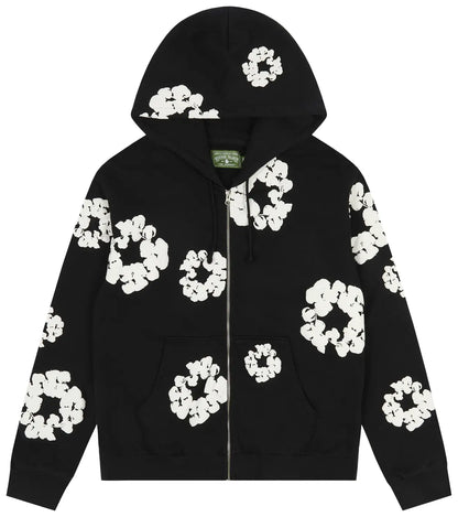 Denim Tears Cotton Wreath Zip Hoodie 'Black'