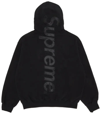 Supreme Satin Appliqué Hooded
Sweatshirt 'Black'