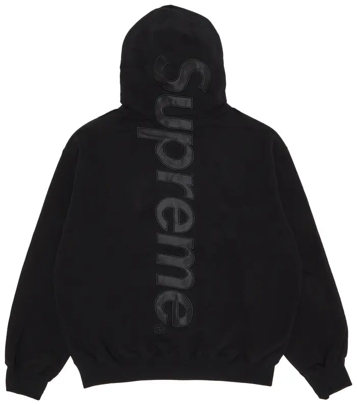 Supreme Satin Appliqué Hooded
Sweatshirt 'Black'