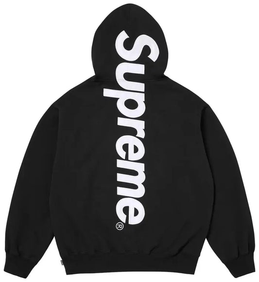 Supreme Satin Appliqué Hooded
Sweatshirt 'Black'
