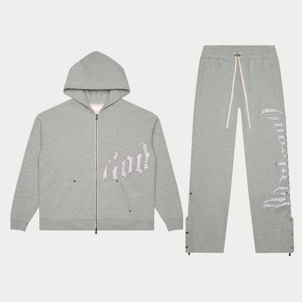 OG Logo Sweatsuit V2 (Grey/Silver Satin) BOOM