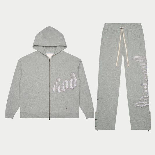 OG Logo Sweatsuit V2 (Grey/Silver Satin) BOOM