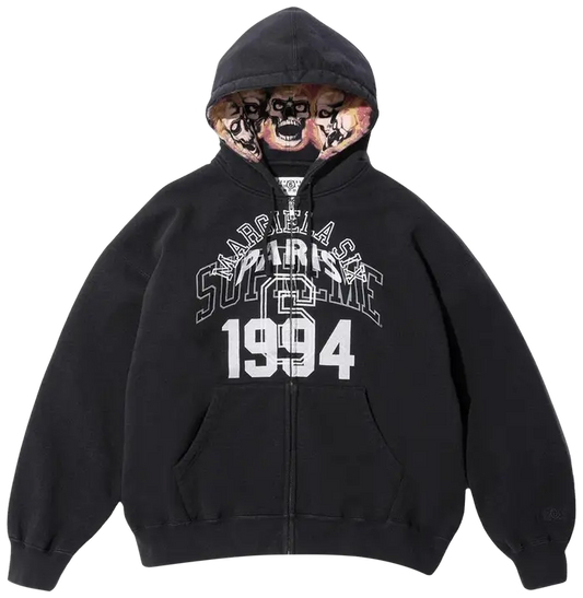 Supreme x MM6 Maison Margiela Zip Up Hooded Sweatshirt 'Black'