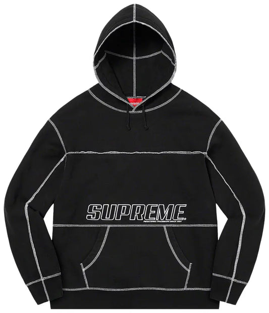 Supreme Coverstitch Hooded
Sweatshirt 'Black'