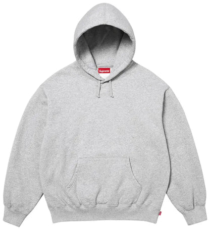 Supreme Satin Appliqué Hooded
Sweatshirt 'Heather Grey'