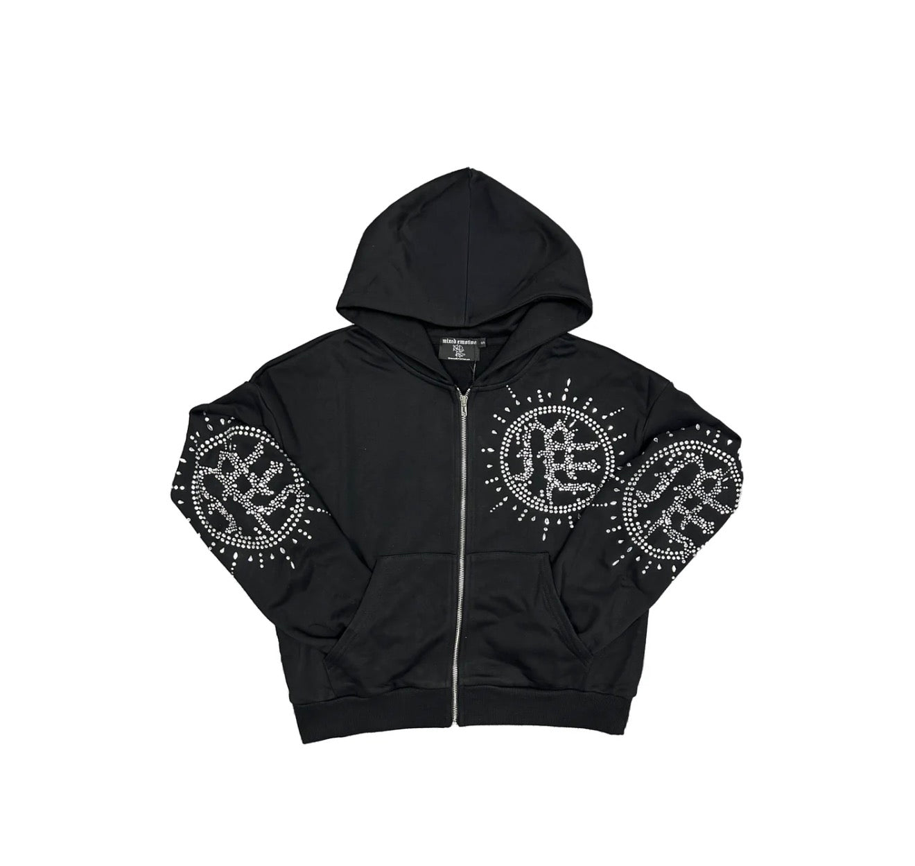 ‘Eclipse’ Black Rhinestone Hoodie