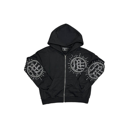‘Eclipse’ Black Rhinestone Hoodie
