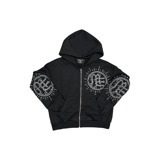 ‘Eclipse’ Black Rhinestone Hoodie