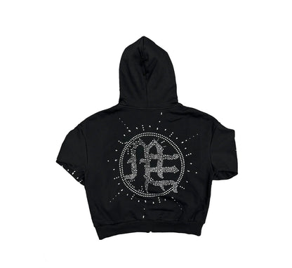 ‘Eclipse’ Black Rhinestone Hoodie