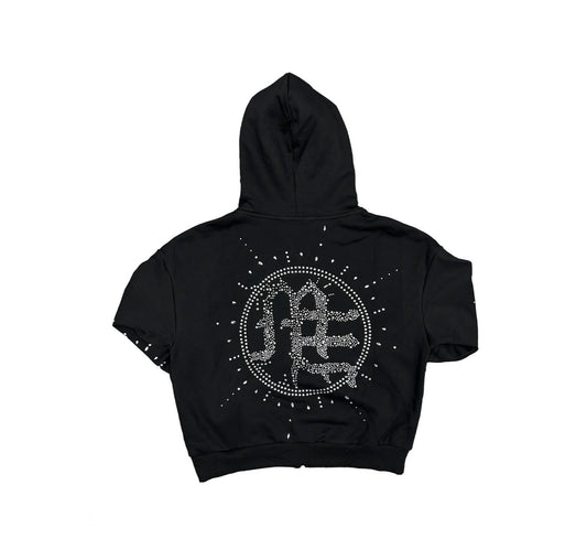 ‘Eclipse’ Black Rhinestone Hoodie