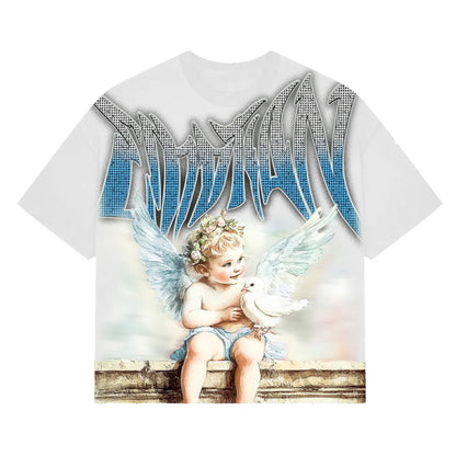 White ‘Dove’ Rhinestone Tee