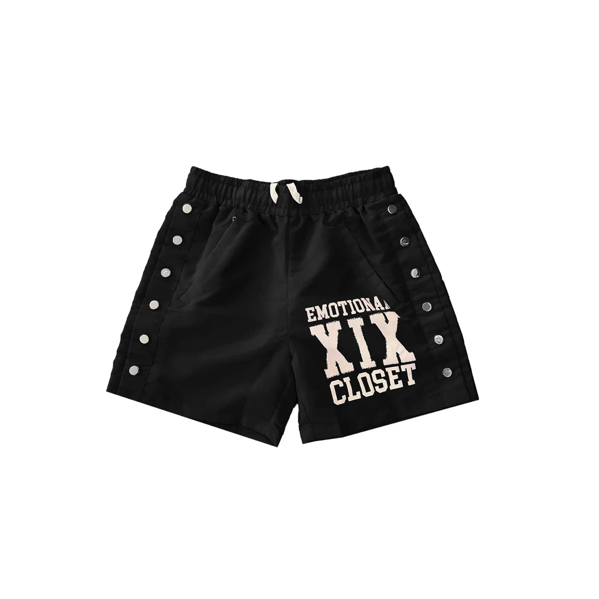 Black "Backyard" Nylon Shorts