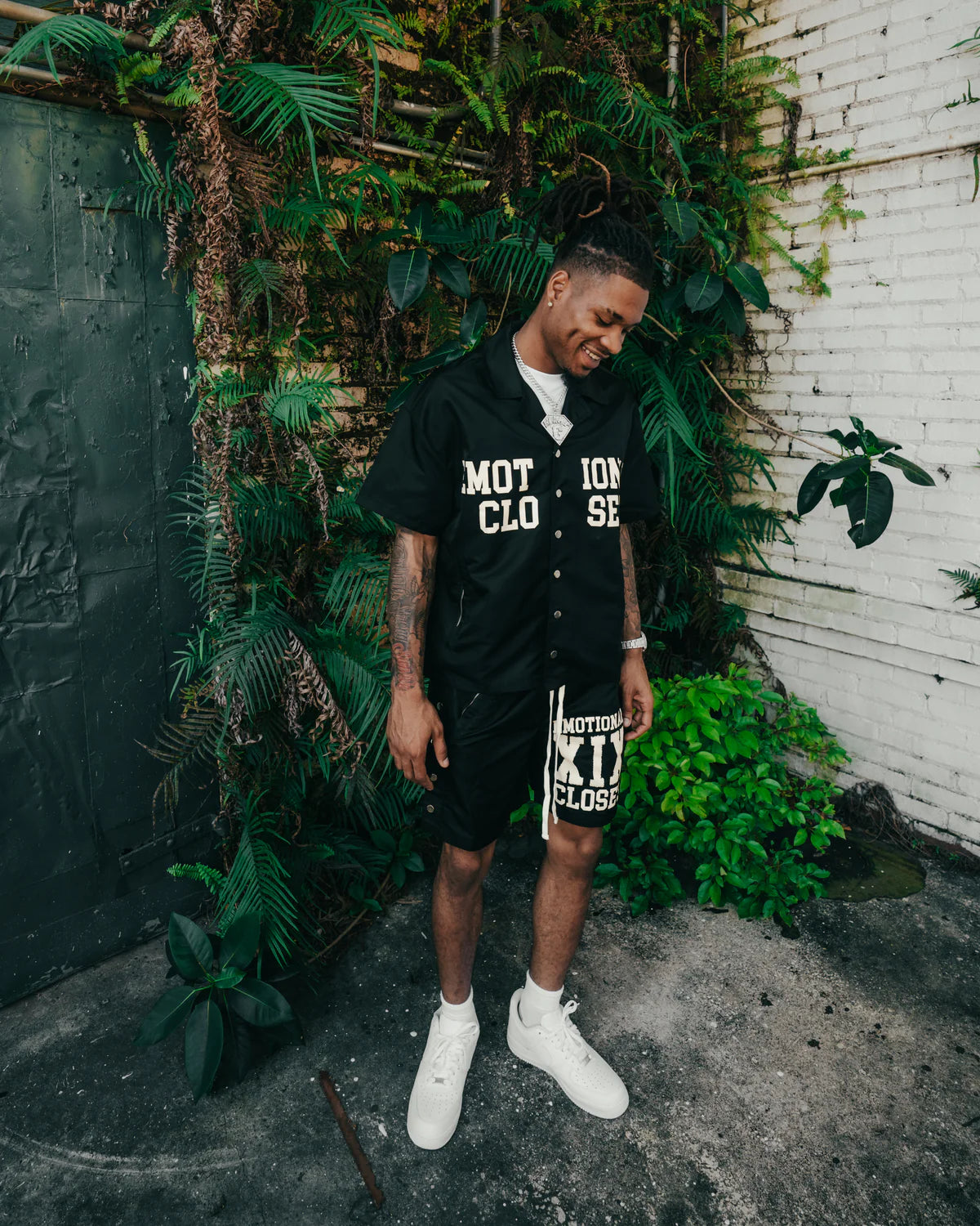 Black "Backyard" Nylon Shorts