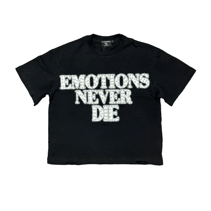Black 'End' Rhinestone Tee