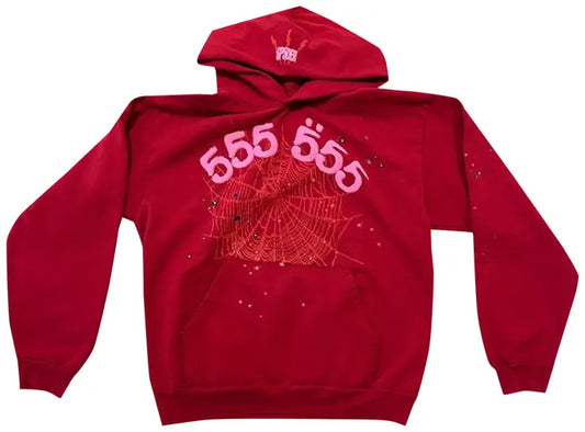 Sp5der Number 555 Hoodie Red