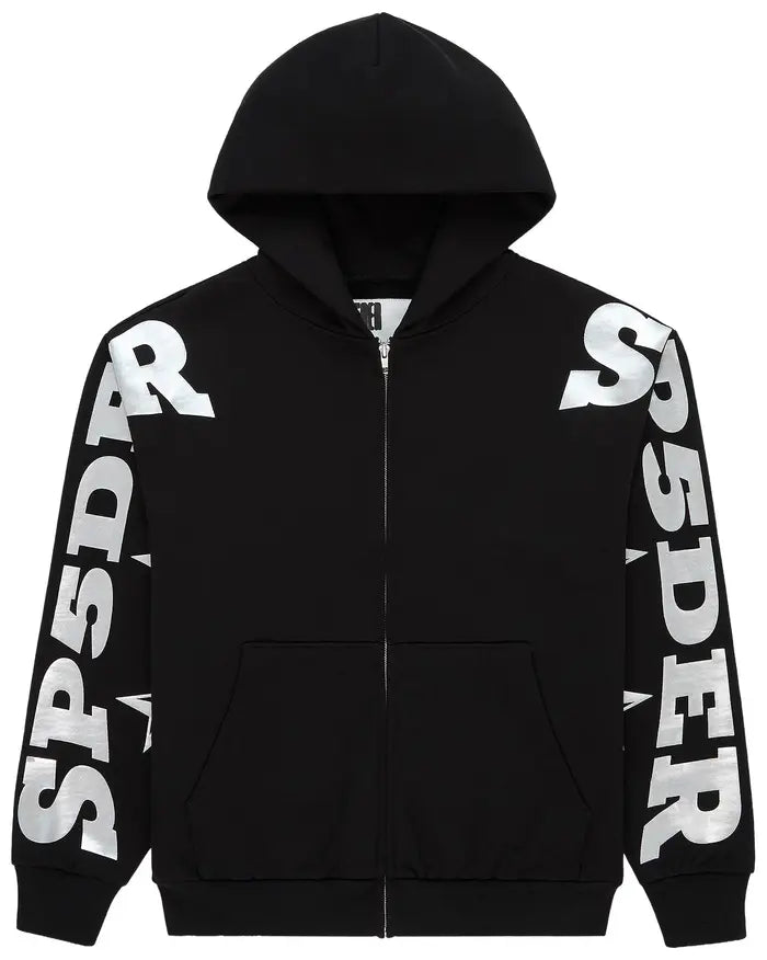 Sp5der Mx555 Zip Hoodie 'Black'