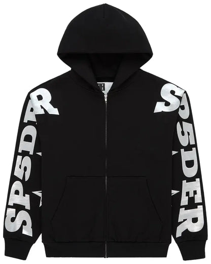Sp5der Mx555 Zip Hoodie 'Black'