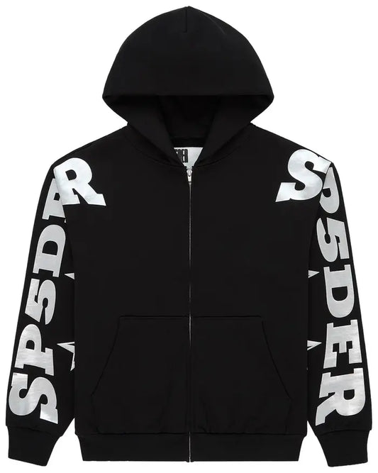 Sp5der Mx555 Zip Hoodie 'Black'