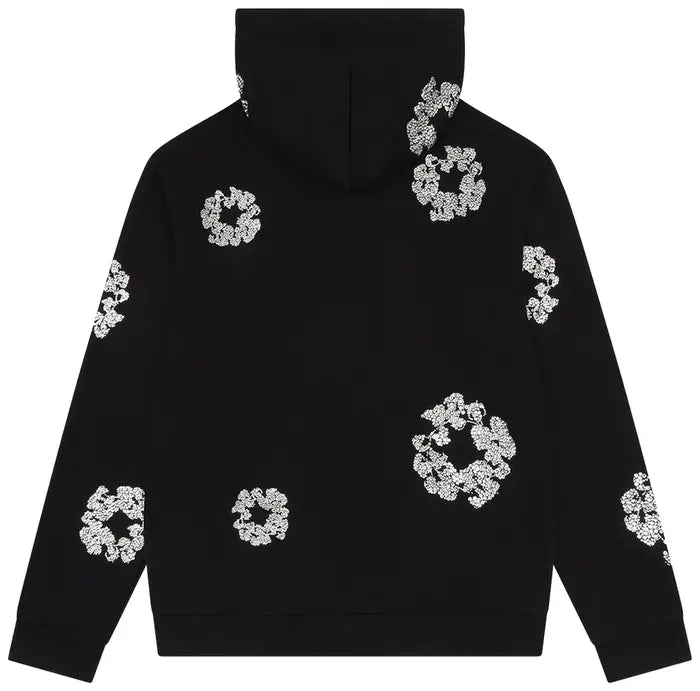 Denim Tears Cashmere Swarovski Cotton Wreath Zip Hoodie 'Black'