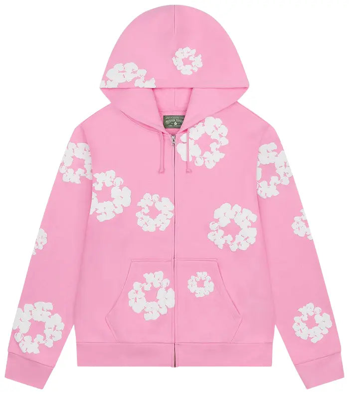 Denim Tears Cotton Wreath Zip Hoodie 'Pink'
