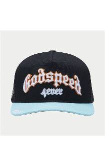 Godspeed GS FOREVER TRUCKER HAT (Black/Light Blue/Orange)