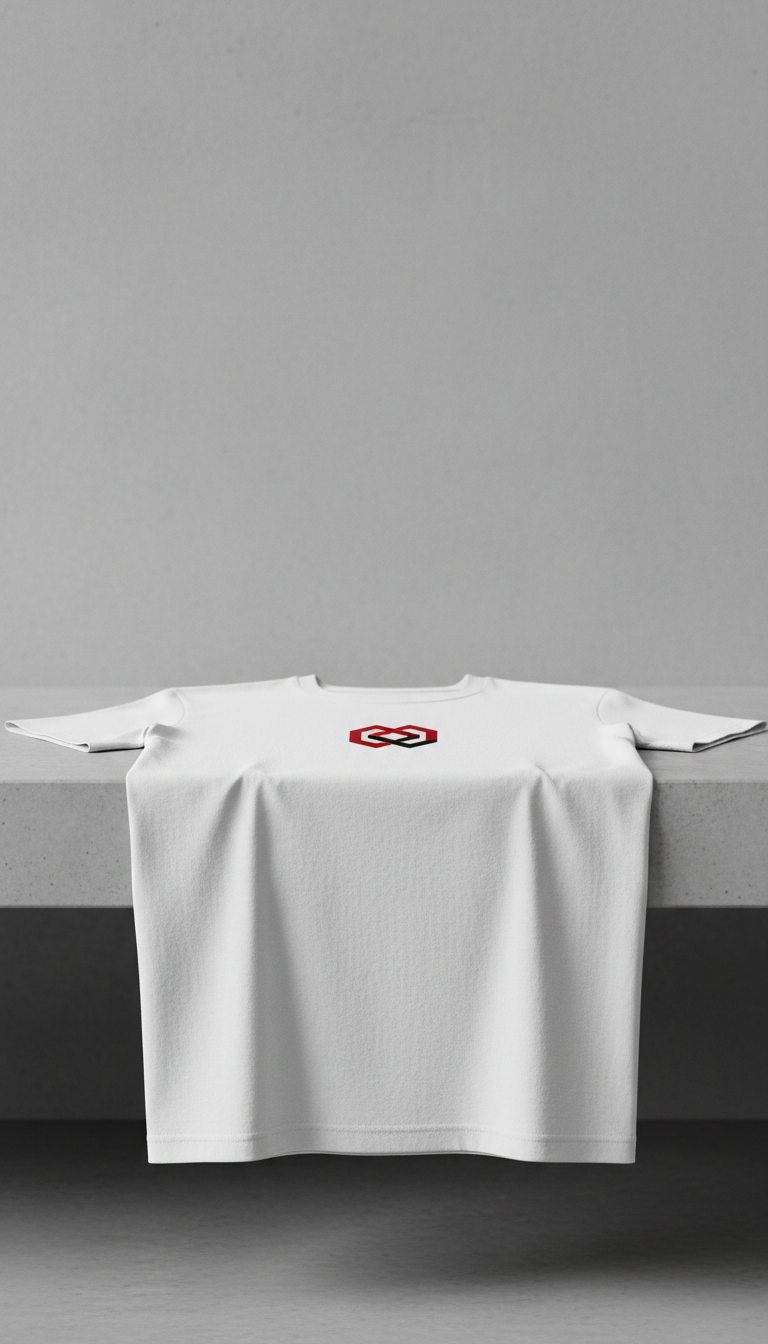Camiseta blanca algodón logo minimalista