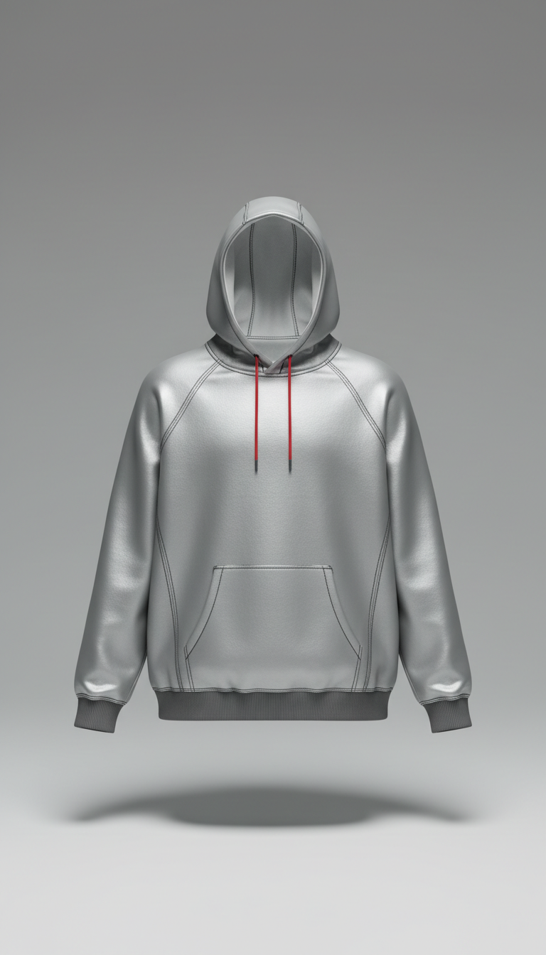 Hoodie estructurado tono acero