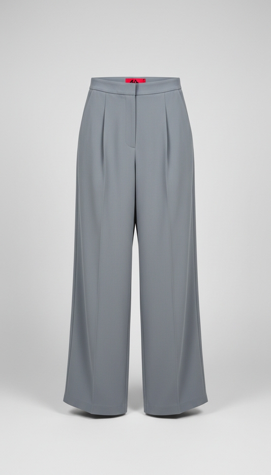 Pantalón wide-leg urban mist